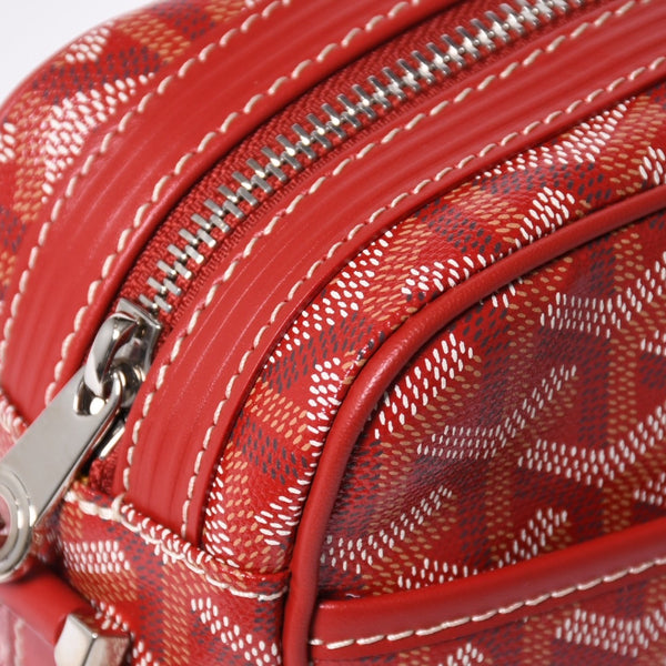 新品同様 GOYARD ゴヤール カップヴェールPM ショルダーバッグ CAPVE2PMLTY02CL02P レッド シルバー金具 美品 中古 4a006587