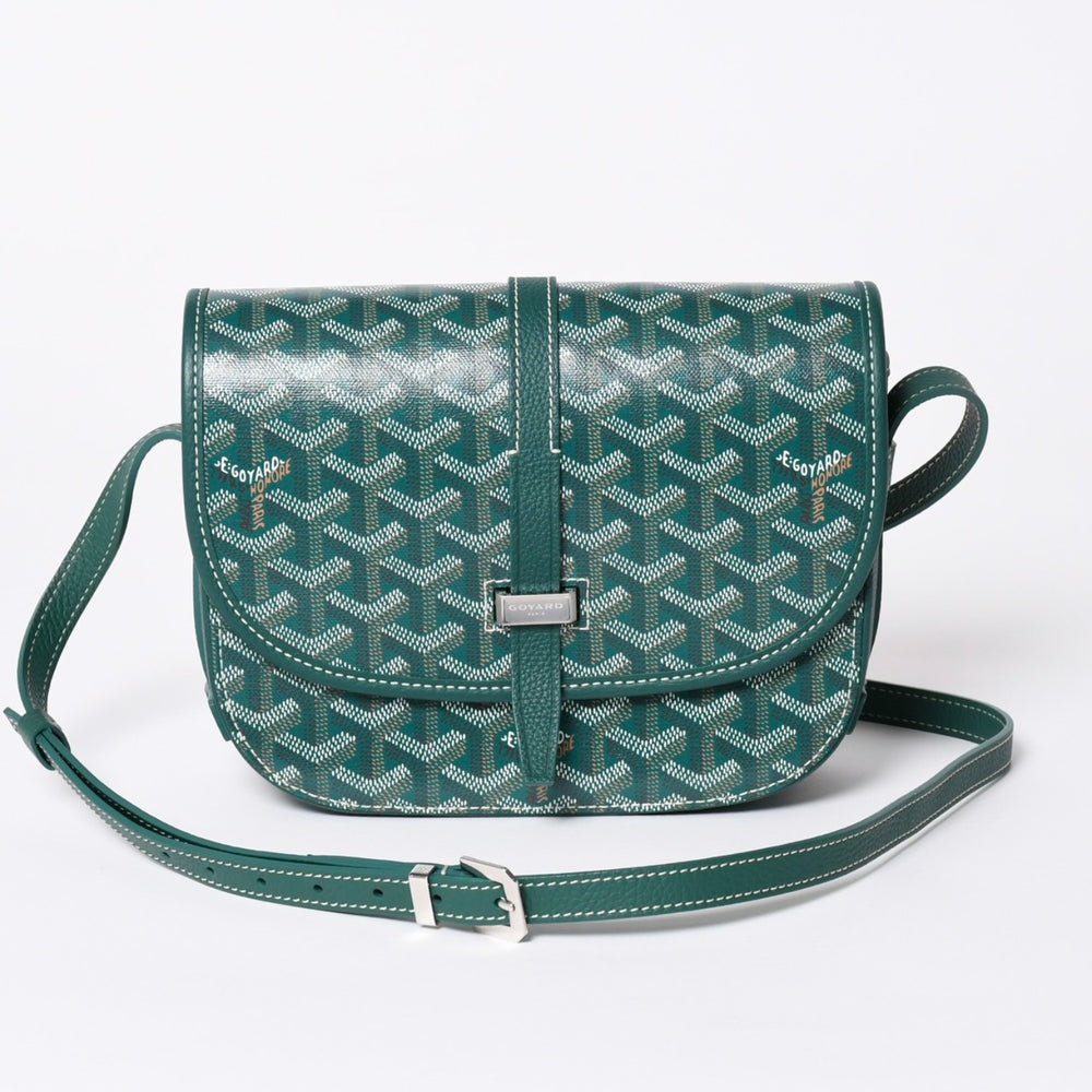 新品同様 GOYARD ゴヤール BELVEDERE PM ベルヴェデーレPM ショルダーバッグ BELVE3PMLTY09CG09P グリーン レザー PVC 中古 4a006588