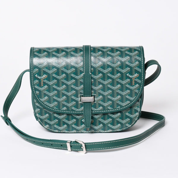 新品同様 GOYARD ゴヤール BELVEDERE PM ベルヴェデーレPM ショルダーバッグ BELVE3PMLTY09CG09P グリーン レザー PVC 中古 4a006588