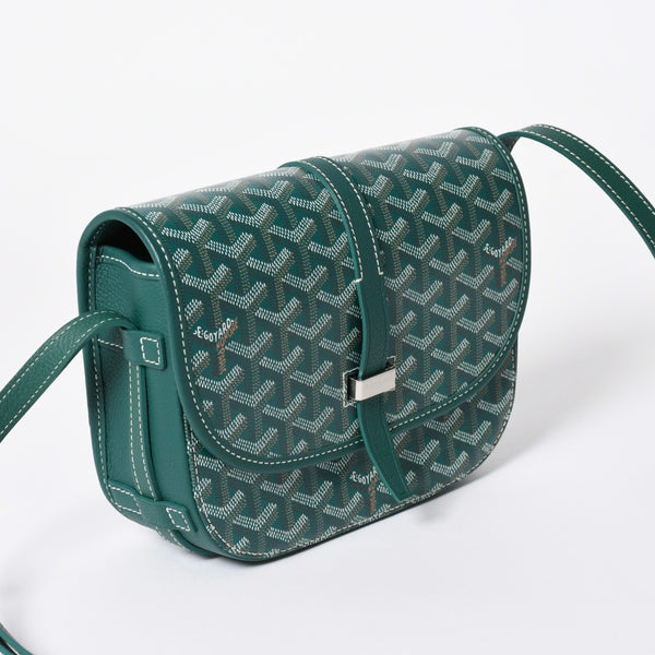 新品同様 GOYARD ゴヤール BELVEDERE PM ベルヴェデーレPM ショルダーバッグ BELVE3PMLTY09CG09P グリーン レザー PVC 中古 4a006588