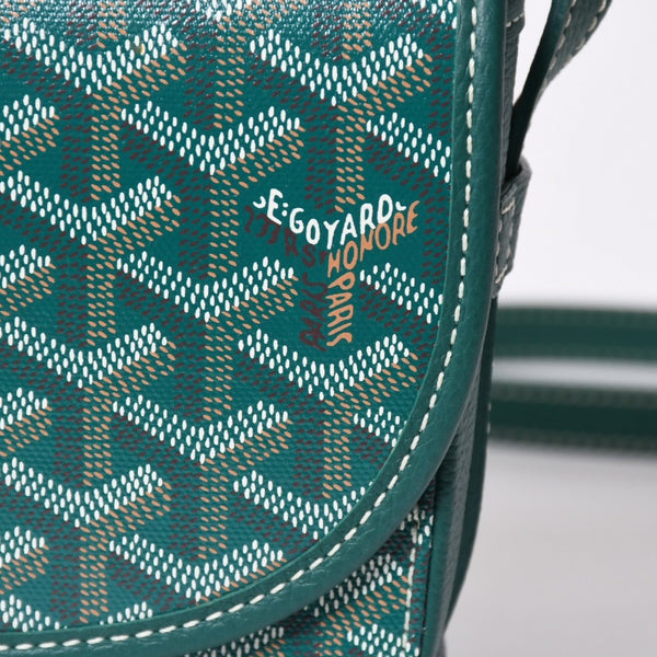 新品同様 GOYARD ゴヤール BELVEDERE PM ベルヴェデーレPM ショルダーバッグ BELVE3PMLTY09CG09P グリーン レザー PVC 中古 4a006588