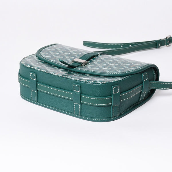 新品同様 GOYARD ゴヤール BELVEDERE PM ベルヴェデーレPM ショルダーバッグ BELVE3PMLTY09CG09P グリーン レザー PVC 中古 4a006588