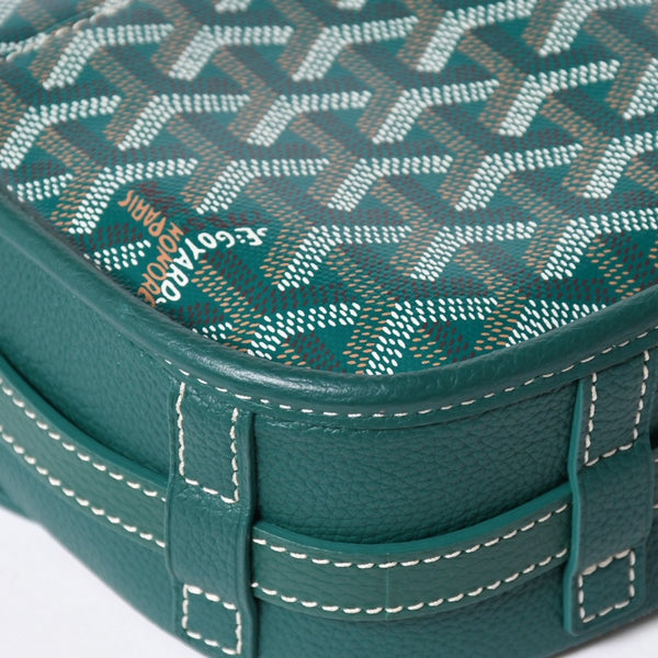 新品同様 GOYARD ゴヤール BELVEDERE PM ベルヴェデーレPM ショルダーバッグ BELVE3PMLTY09CG09P グリーン レザー PVC 中古 4a006588