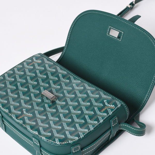 新品同様 GOYARD ゴヤール BELVEDERE PM ベルヴェデーレPM ショルダーバッグ BELVE3PMLTY09CG09P グリーン レザー PVC 中古 4a006588
