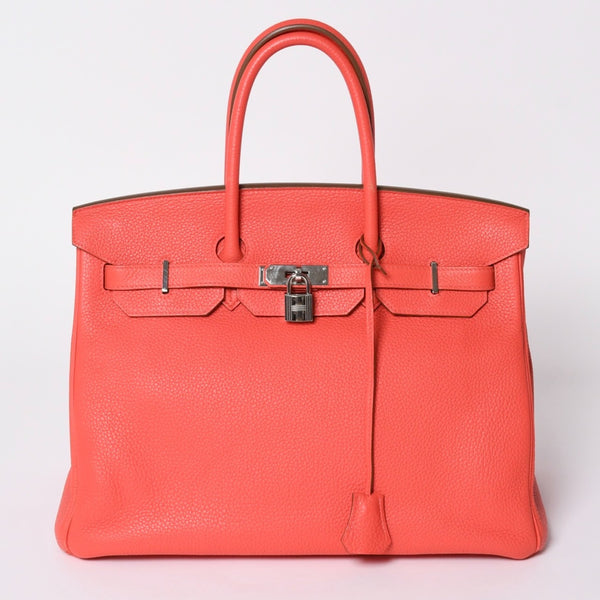 極美品 HERMES エルメス BIRKIN バーキン35 ローズジャイプール トリヨンクレマンス シルバー金具 ◻︎R刻印 ハンドバッグ 中古 4a006744
