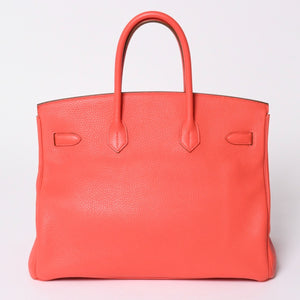 極美品 HERMES エルメス BIRKIN バーキン35 ローズジャイプール トリヨンクレマンス シルバー金具 ◻︎R刻印 ハンドバッグ 中古 4a006744
