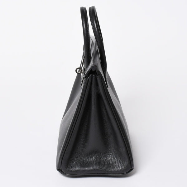 極美品 HERMES エルメス バーキン25 ハンドバッグ □L刻印 ヴォーエプソン ブラック シルバー金具 中古 4a006746