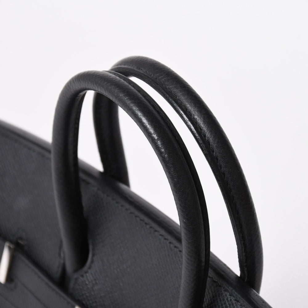 Very good condition HERMES Birkin 25 handbag □L stamp Vaux Epson black silver hardware used 4a006746