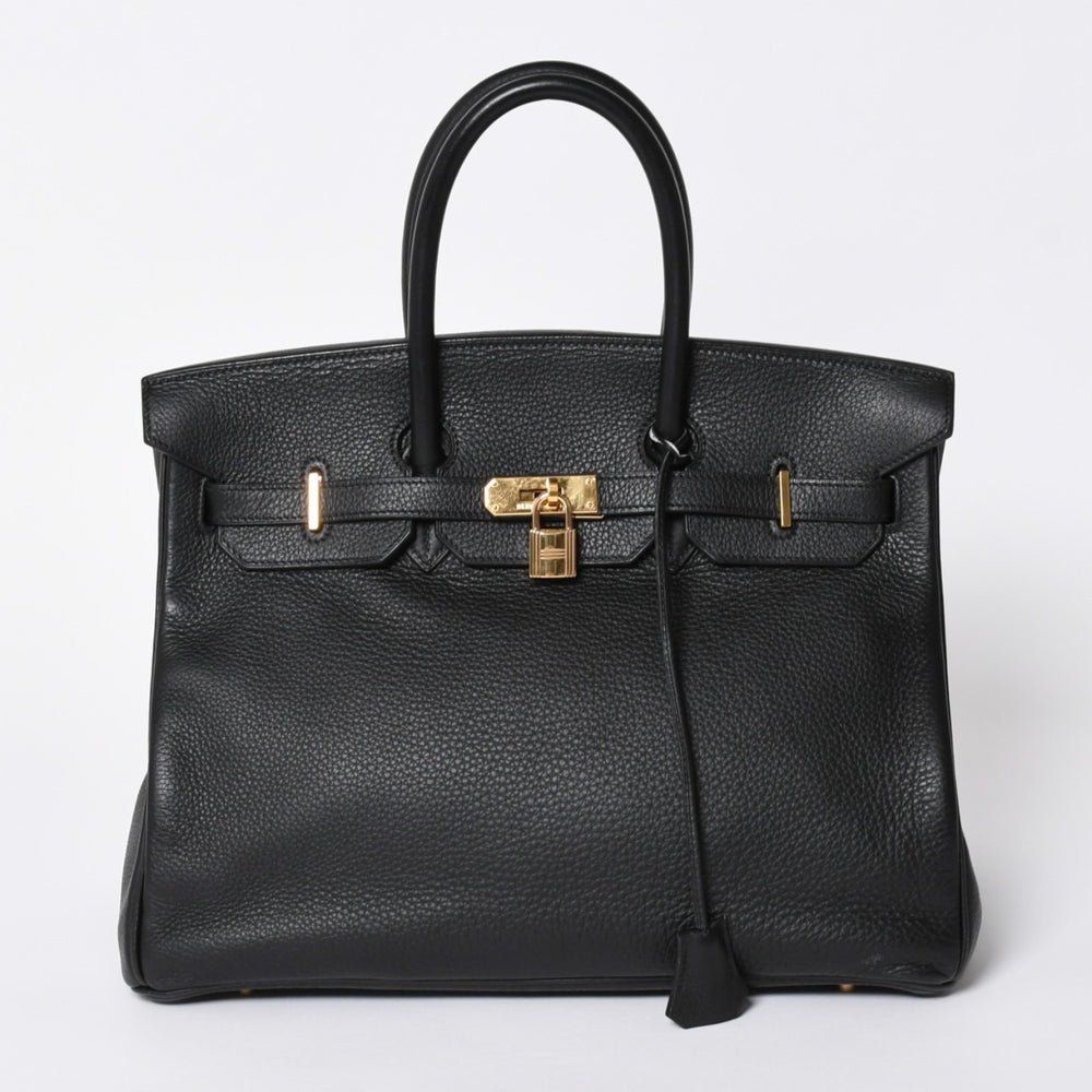 極美品 HERMES エルメス BIRKIN バーキン35 アルデンヌ ブラックゴールド金具 ◻︎G刻印 ハンドバッグ 中古 4a006745