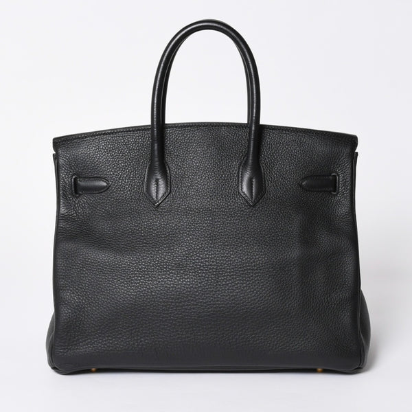 極美品 HERMES エルメス BIRKIN バーキン35 アルデンヌ ブラックゴールド金具 ◻︎G刻印 ハンドバッグ 中古 4a006745