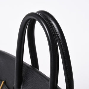極美品 HERMES エルメス BIRKIN バーキン35 アルデンヌ ブラックゴールド金具 ◻︎G刻印 ハンドバッグ 中古 4a006745