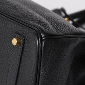 極美品 HERMES エルメス BIRKIN バーキン35 アルデンヌ ブラックゴールド金具 ◻︎G刻印 ハンドバッグ 中古 4a006745