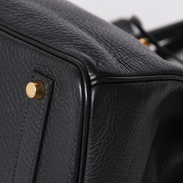 極美品 HERMES エルメス BIRKIN バーキン35 アルデンヌ ブラックゴールド金具 ◻︎G刻印 ハンドバッグ 中古 4a006745