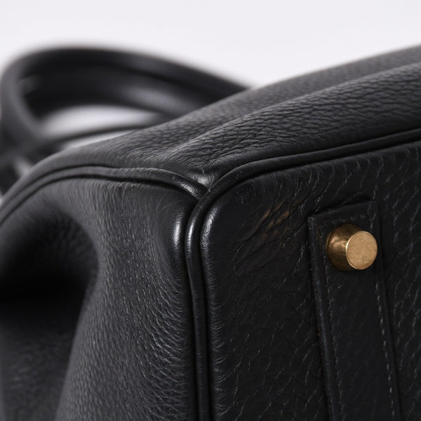 極美品 HERMES エルメス BIRKIN バーキン35 アルデンヌ ブラックゴールド金具 ◻︎G刻印 ハンドバッグ 中古 4a006745