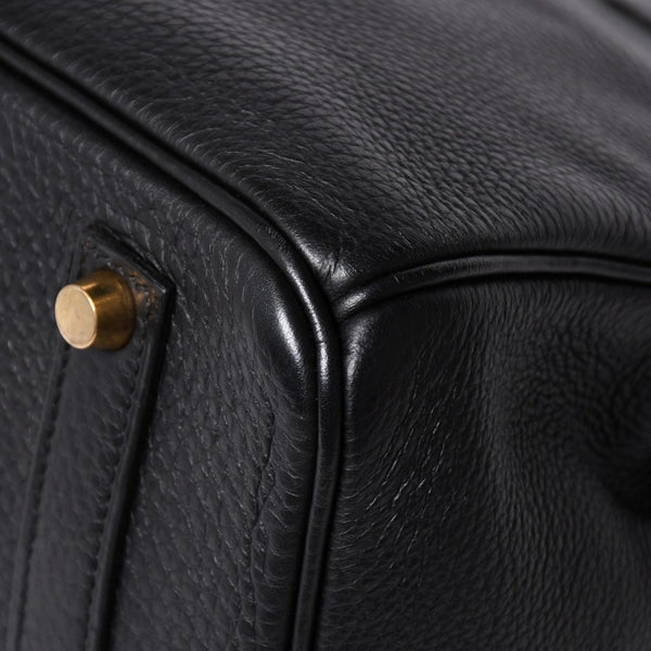 極美品 HERMES エルメス BIRKIN バーキン35 アルデンヌ ブラックゴールド金具 ◻︎G刻印 ハンドバッグ 中古 4a006745