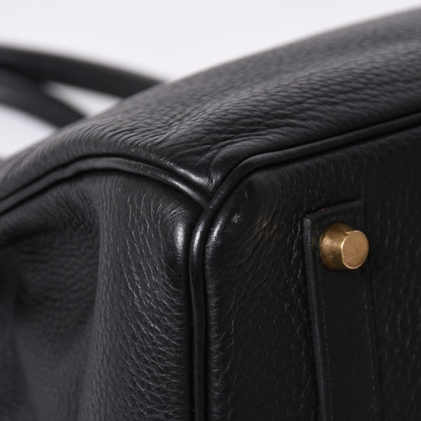 極美品 HERMES エルメス BIRKIN バーキン35 アルデンヌ ブラックゴールド金具 ◻︎G刻印 ハンドバッグ 中古 4a006745