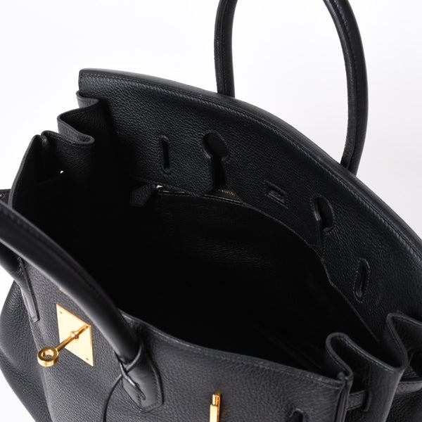 極美品 HERMES エルメス BIRKIN バーキン35 アルデンヌ ブラックゴールド金具 ◻︎G刻印 ハンドバッグ 中古 4a006745