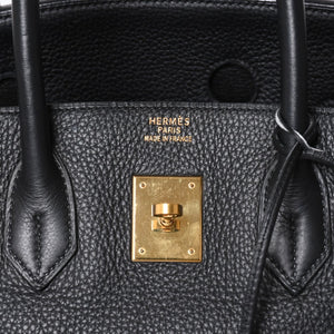 極美品 HERMES エルメス BIRKIN バーキン35 アルデンヌ ブラックゴールド金具 ◻︎G刻印 ハンドバッグ 中古 4a006745