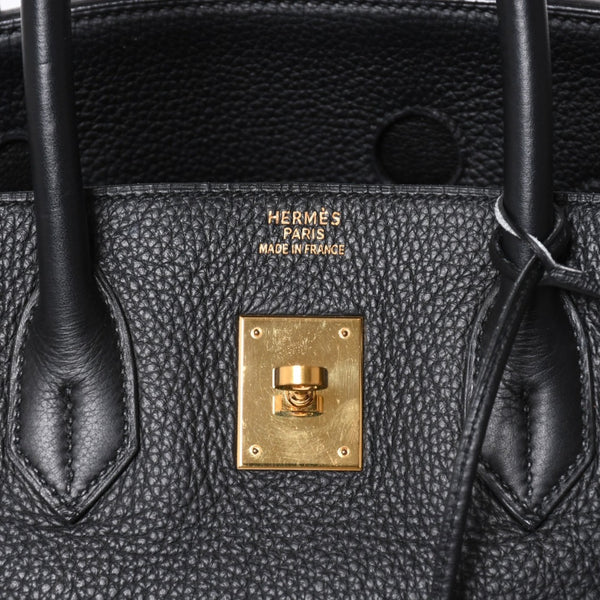 極美品 HERMES エルメス BIRKIN バーキン35 アルデンヌ ブラックゴールド金具 ◻︎G刻印 ハンドバッグ 中古 4a006745