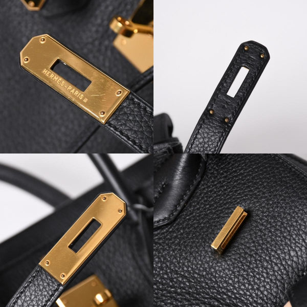 極美品 HERMES エルメス BIRKIN バーキン35 アルデンヌ ブラックゴールド金具 ◻︎G刻印 ハンドバッグ 中古 4a006745