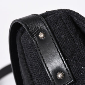 極美品 CHANEL シャネル 2.55 ショルダーバッグ 13番台 ココマーク スパンコール キャンバス レザー ブラック 中古 4a006582