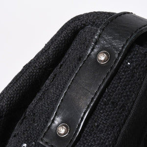 極美品 CHANEL シャネル 2.55 ショルダーバッグ 13番台 ココマーク スパンコール キャンバス レザー ブラック 中古 4a006582