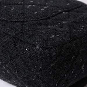 極美品 CHANEL シャネル 2.55 ショルダーバッグ 13番台 ココマーク スパンコール キャンバス レザー ブラック 中古 4a006582