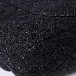 極美品 CHANEL シャネル 2.55 ショルダーバッグ 13番台 ココマーク スパンコール キャンバス レザー ブラック 中古 4a006582