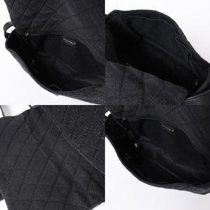 極美品 CHANEL シャネル 2.55 ショルダーバッグ 13番台 ココマーク スパンコール キャンバス レザー ブラック 中古 4a006582