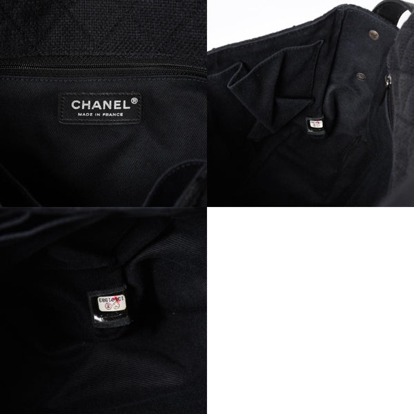 極美品 CHANEL シャネル 2.55 ショルダーバッグ 13番台 ココマーク スパンコール キャンバス レザー ブラック 中古 4a006582