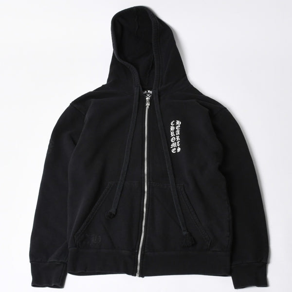 CHROME HEARTS Zip Up Hoodie Parka Size M Cemetery Scroll Label Black Good Condition Used 4a000676