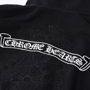 CHROME HEARTS Zip Up Hoodie Parka Size M Cemetery Scroll Label Black Good Condition Used 4a000676