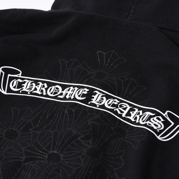 CHROME HEARTS Zip Up Hoodie Parka Size M Cemetery Scroll Label Black Good Condition Used 4a000676