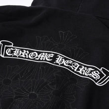 画像をギャラリービューアに読み込む, CHROME HEARTS クロムハーツ ジップアップフーディー パーカー サイズM セメタリー スクロールラベル ブラック 美品 中古 4a000676