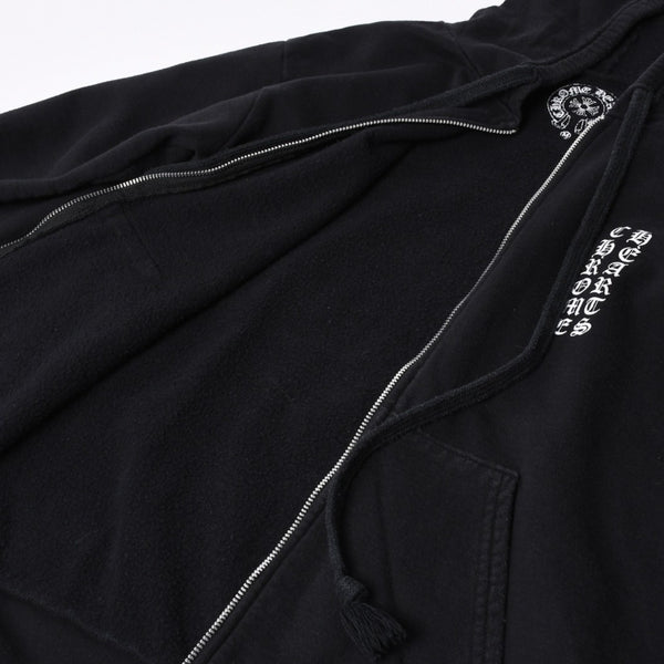 CHROME HEARTS Zip Up Hoodie Parka Size M Cemetery Scroll Label Black Good Condition Used 4a000676
