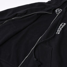 画像をギャラリービューアに読み込む, CHROME HEARTS クロムハーツ ジップアップフーディー パーカー サイズM セメタリー スクロールラベル ブラック 美品 中古 4a000676