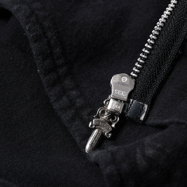 CHROME HEARTS Zip Up Hoodie Parka Size M Cemetery Scroll Label Black Good Condition Used 4a000676