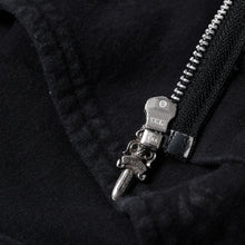 画像をギャラリービューアに読み込む, CHROME HEARTS クロムハーツ ジップアップフーディー パーカー サイズM セメタリー スクロールラベル ブラック 美品 中古 4a000676
