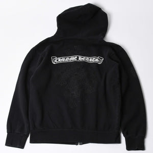 CHROME HEARTS Zip Up Hoodie Parka Size M Cemetery Scroll Label Black Good Condition Used 4a000676