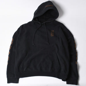 CHROME HEARTS クロムハーツ フーディー パーカー サイズXL ロゴ 袖プリント ブラック 美品 中古 4a000675