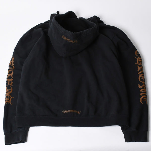 CHROME HEARTS クロムハーツ フーディー パーカー サイズXL ロゴ 袖プリント ブラック 美品 中古 4a000675