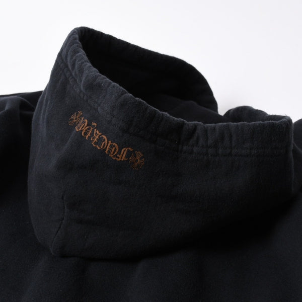 CHROME HEARTS クロムハーツ フーディー パーカー サイズXL ロゴ 袖プリント ブラック 美品 中古 4a000675