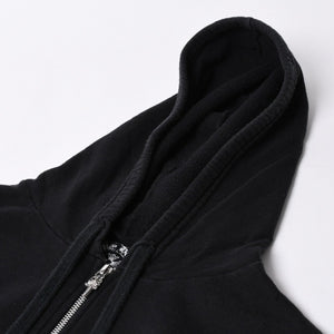 CHROME HEARTS Zip Up Hoodie Parka Size M Cemetery Scroll Label Black Good Condition Used 4a000676