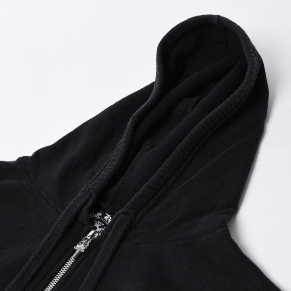 CHROME HEARTS Zip Up Hoodie Parka Size M Cemetery Scroll Label Black Good Condition Used 4a000676