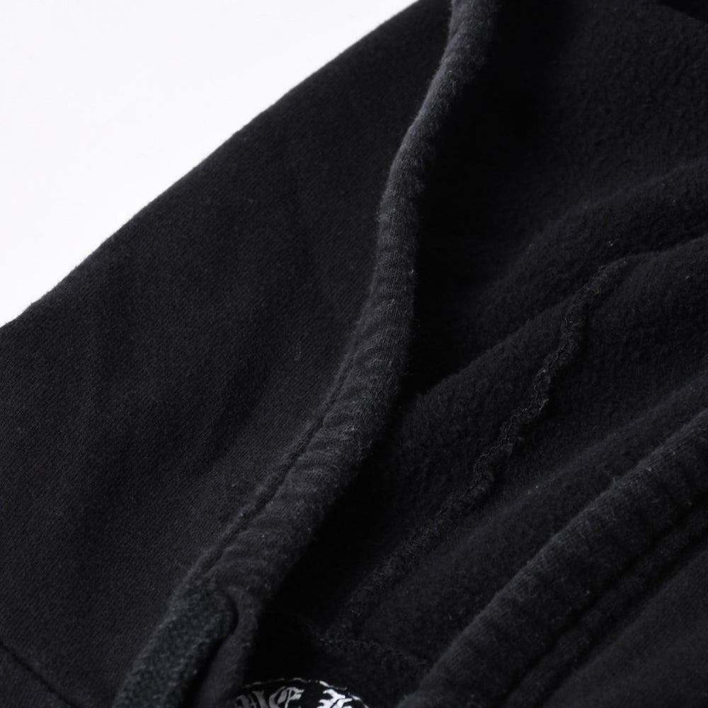 CHROME HEARTS クロムハーツ ジップアップフーディー パーカー サイズM セメタリー スクロールラベル ブラック 美品 中古 4a000676