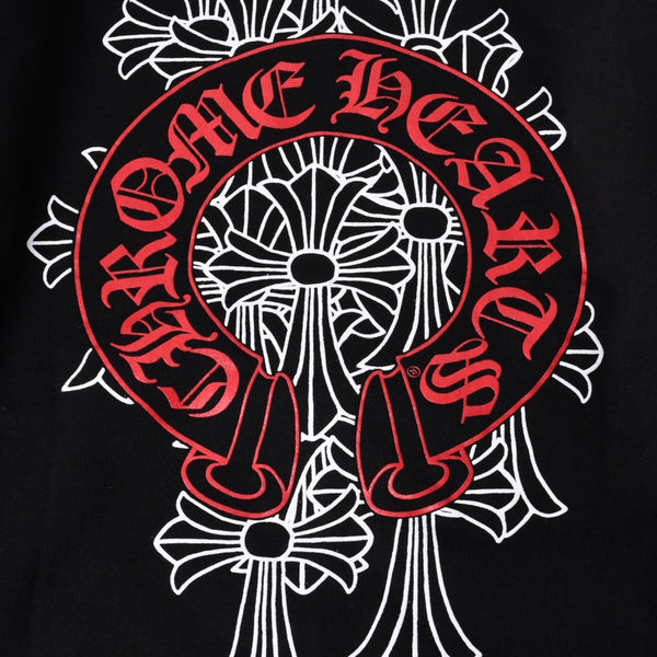 Very Good Condition CHROME HEARTS Zip Up Hoodie Parka Size L Cemetery Horseshoe Black Used 4a000677