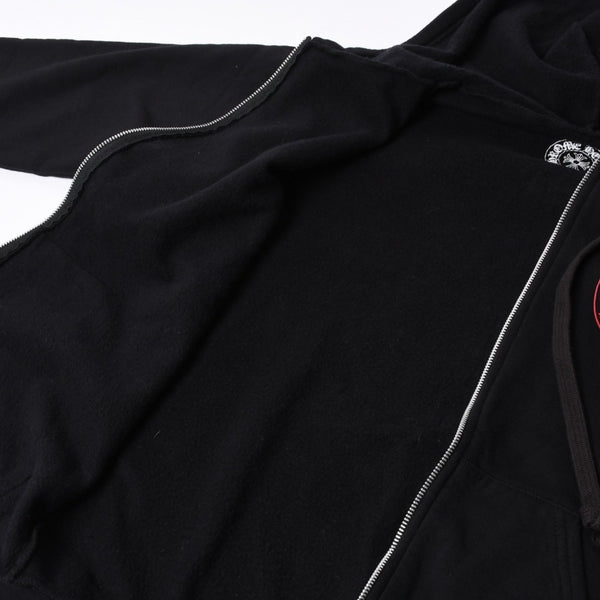 Very Good Condition CHROME HEARTS Zip Up Hoodie Parka Size L Cemetery Horseshoe Black Used 4a000677
