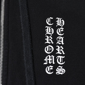 CHROME HEARTS Zip Up Hoodie Parka Size M Cemetery Scroll Label Black Good Condition Used 4a000676