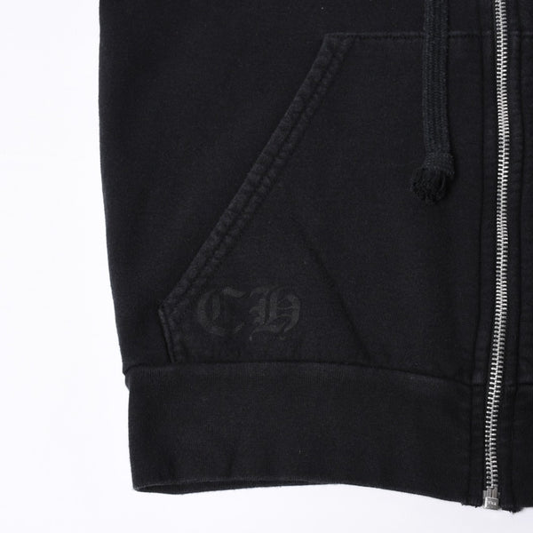 CHROME HEARTS Zip Up Hoodie Parka Size M Cemetery Scroll Label Black Good Condition Used 4a000676