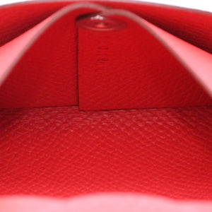 極美品 HERMES エルメス 財布 コインケース 小銭入れ バスティア L刻印 レッド シルバー金具 ヴォーエプソンレザー 中古 4a006768